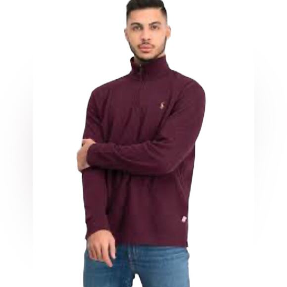POLO RALPH LAUREN Men's Estate-Rib Cotton Quarter-Zip Wine Pullover Size XLarge - Picture 1 of 11